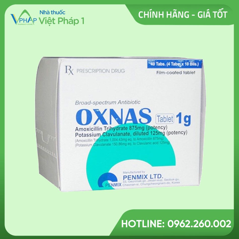 Hộp thuốc Oxnas Tablet 1g