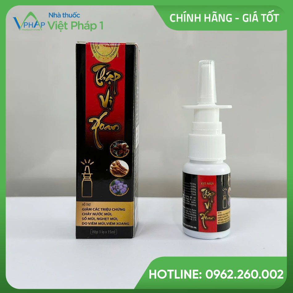 Hộp và lọ xịt Thập vị xoan