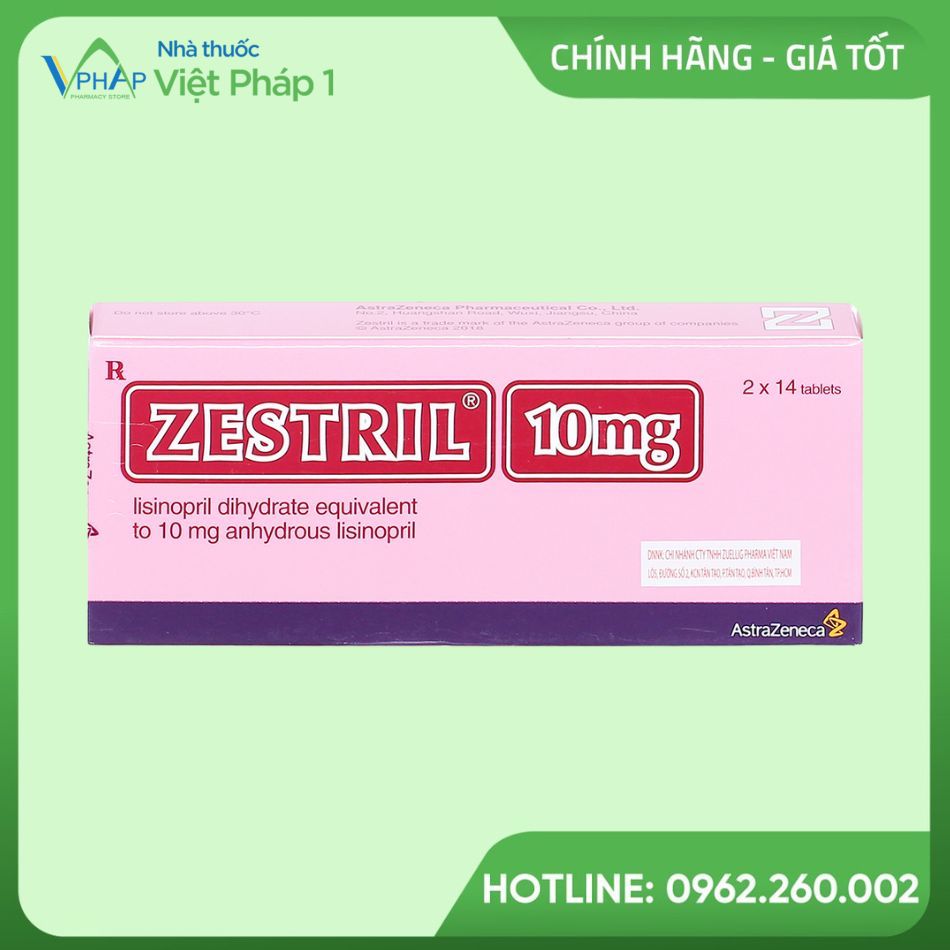 Hình ảnh hộp thuốc Zestril 10mg