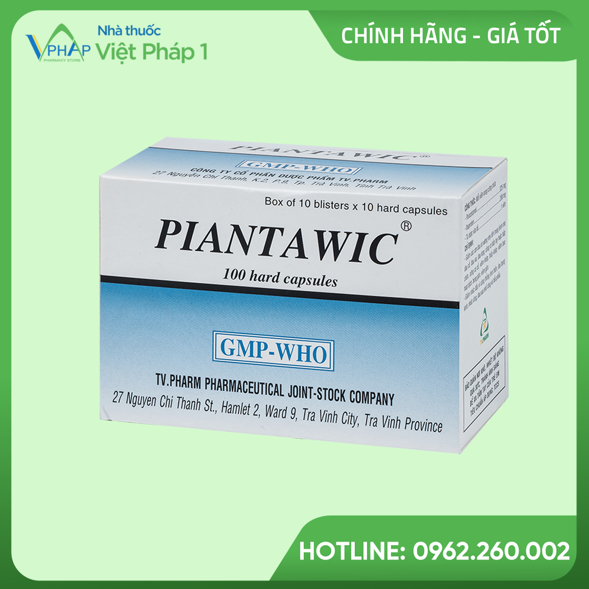 Hình ảnh: Hộp 100 viên nang cứng thuốc Piantawic