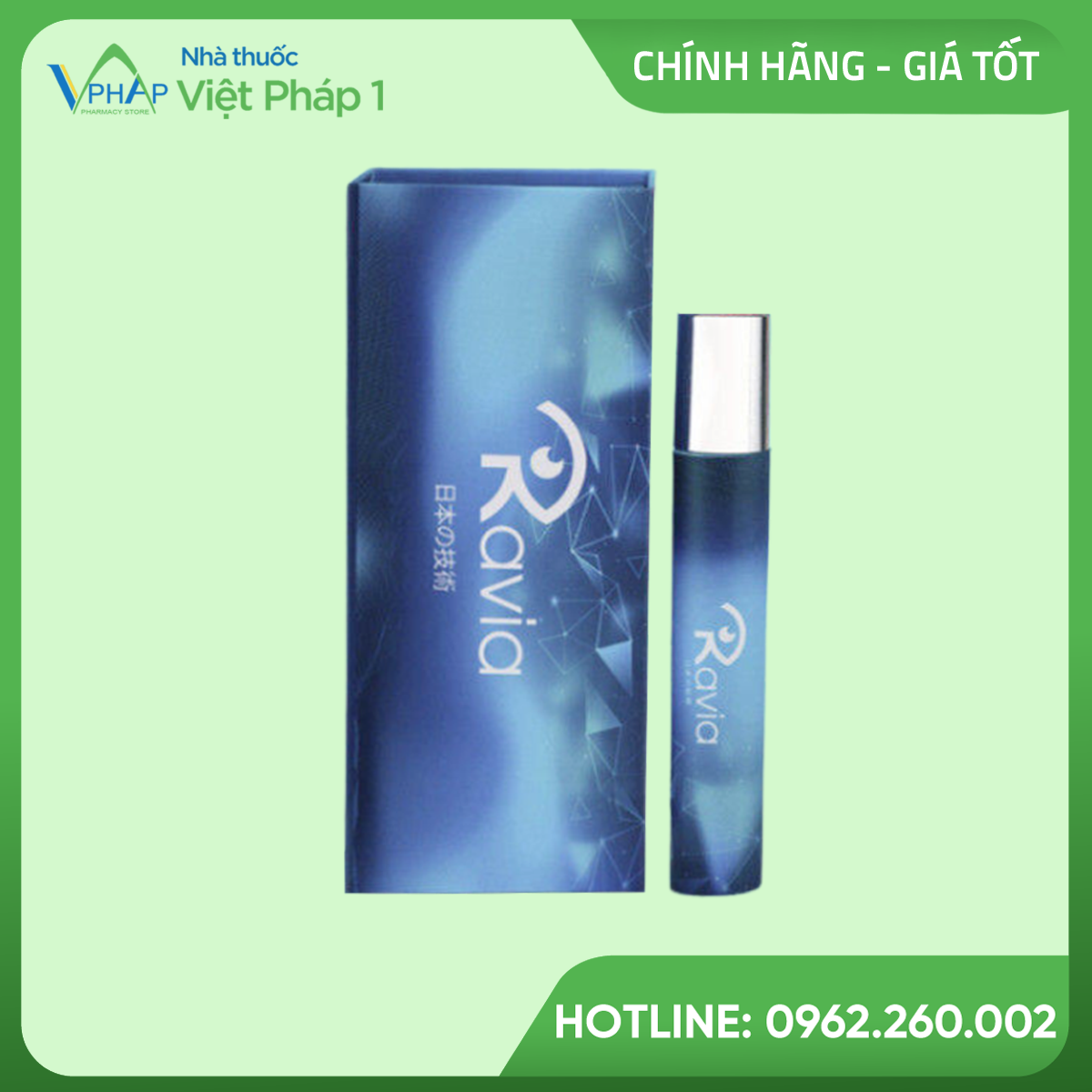 Hình ảnh: Hộp và thanh lăn mắt Ravia 20ml