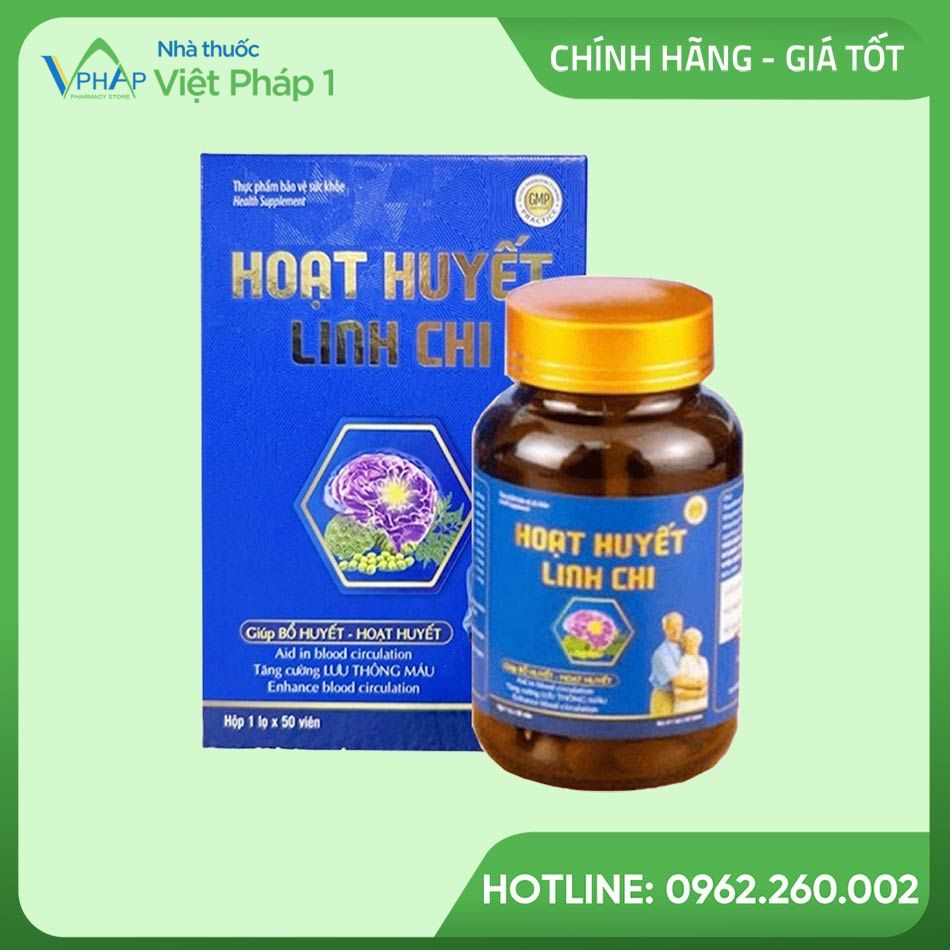 Hộp và lọ Hoạt huyết Linh Chi