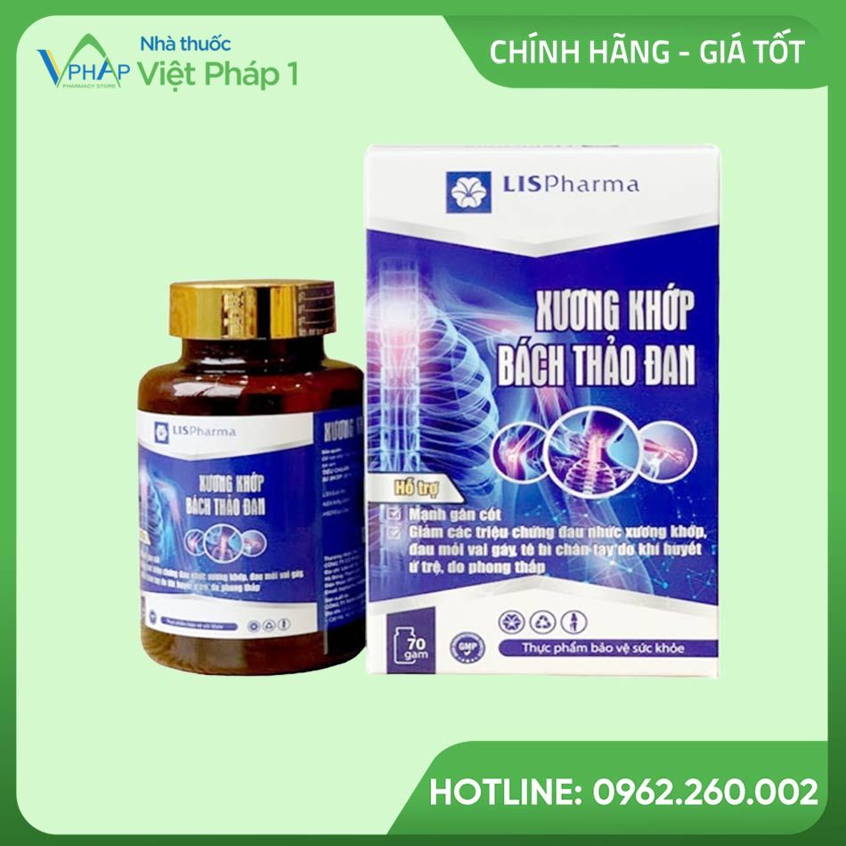 Hộp và lọ xương khớp Bách Thảo Đan