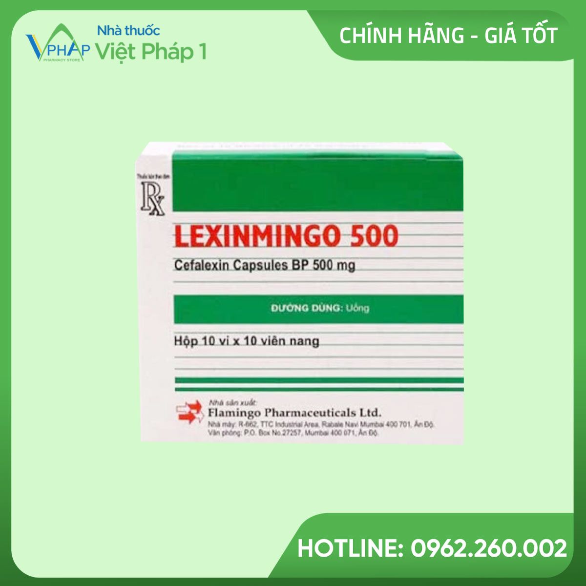 Hình ảnh hộp và vỉ Lexinmingo 500