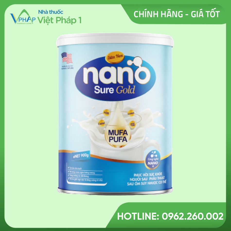 Lon 900gr sữa Nano Sure Gold