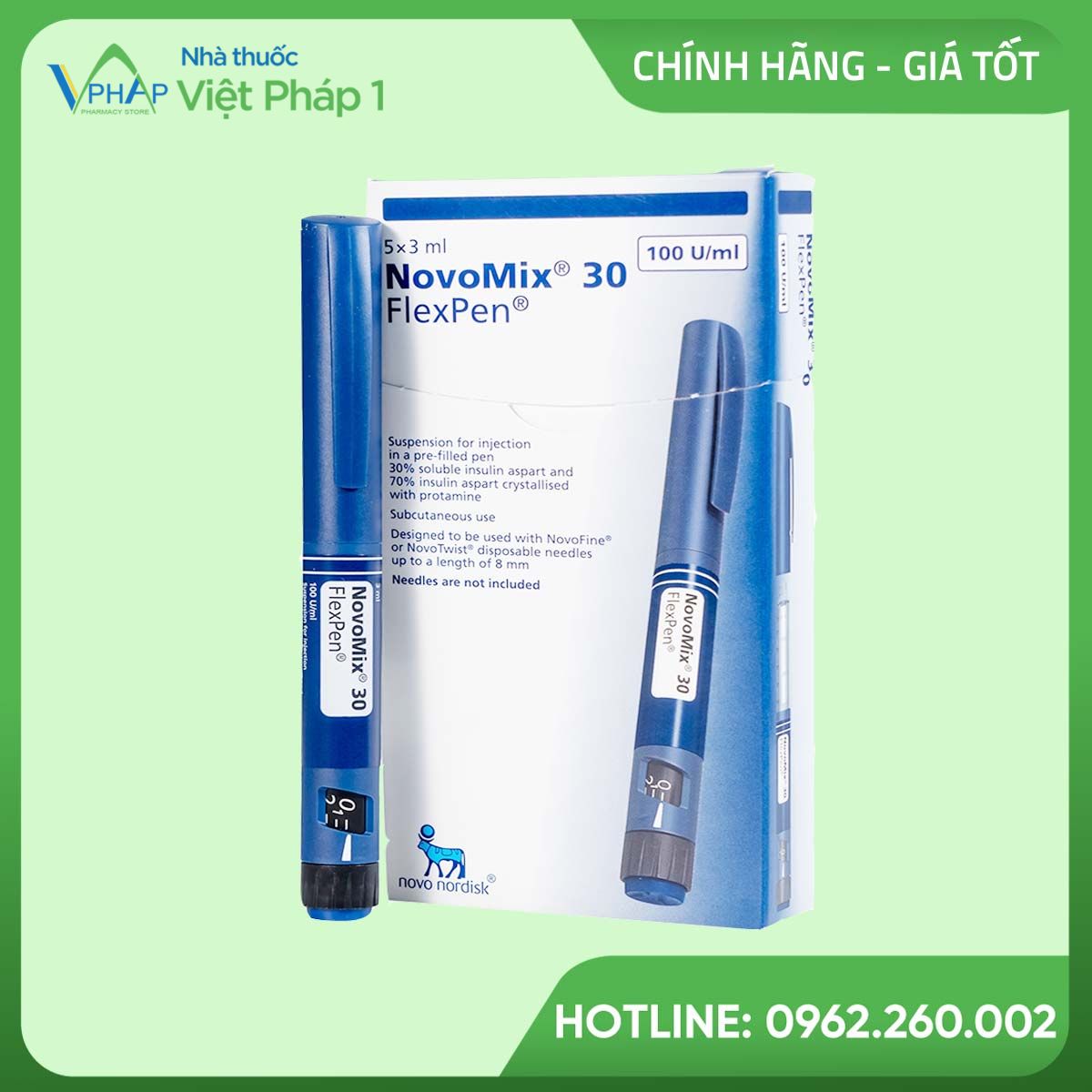 Hình ảnh: Hộp và bút tiêm bên trong của Novomix 30 Flexpen