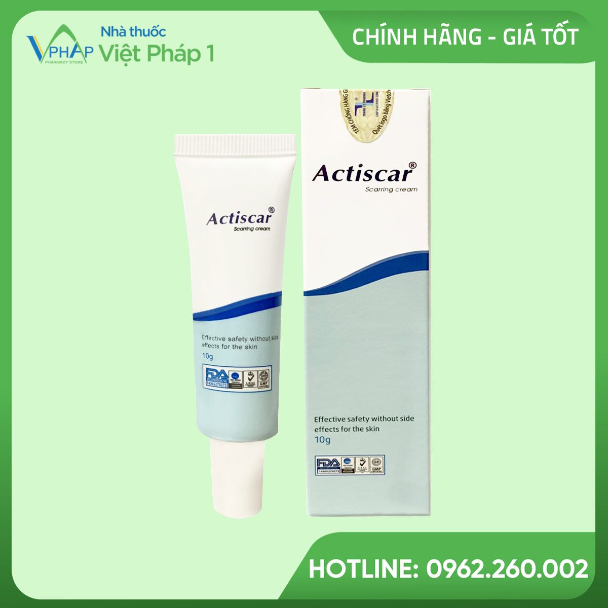 Hình ảnh: Hộp và tuýp 20g Actiscar Cream