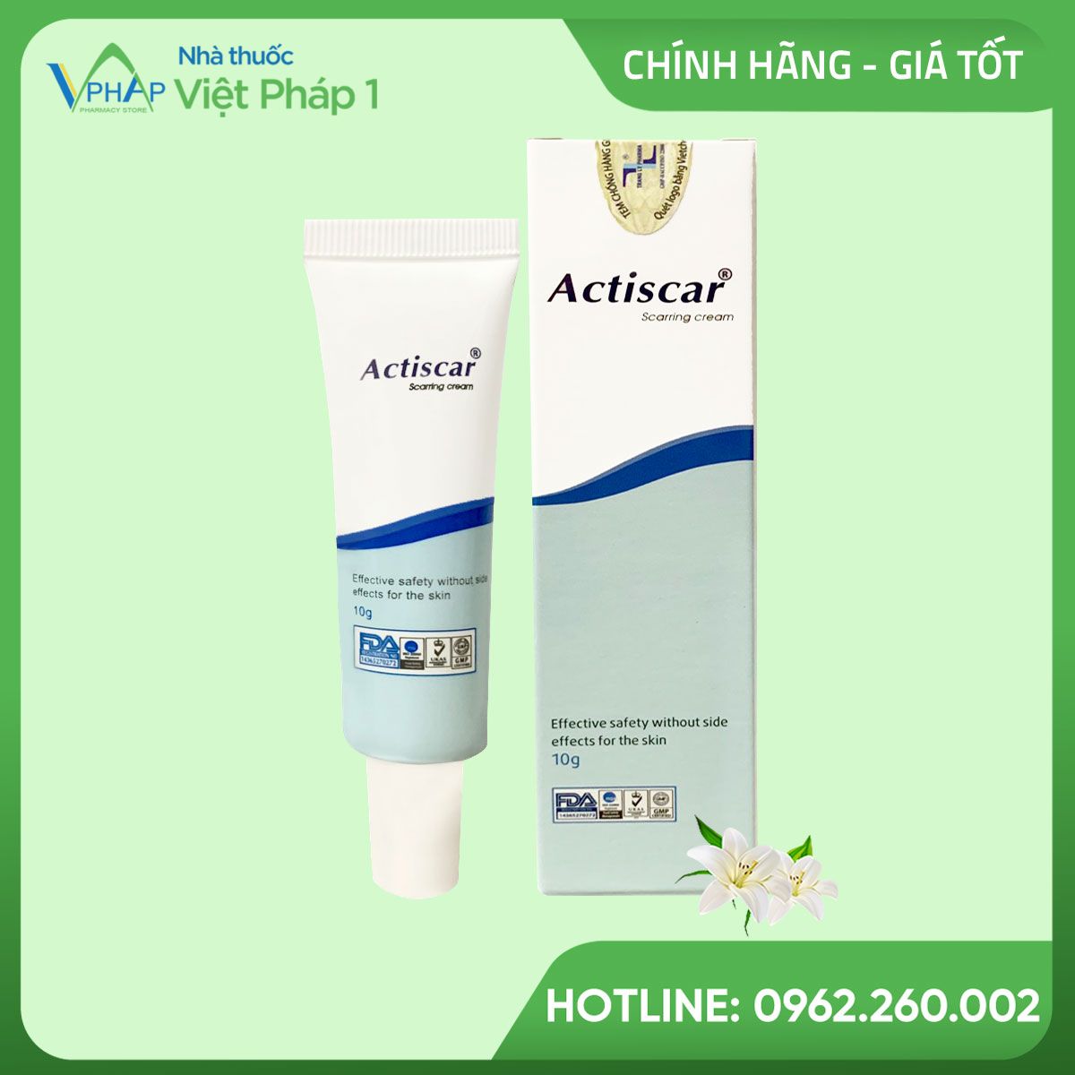 Hình ảnh: Hộp và tuýp 20g Actiscar Cream