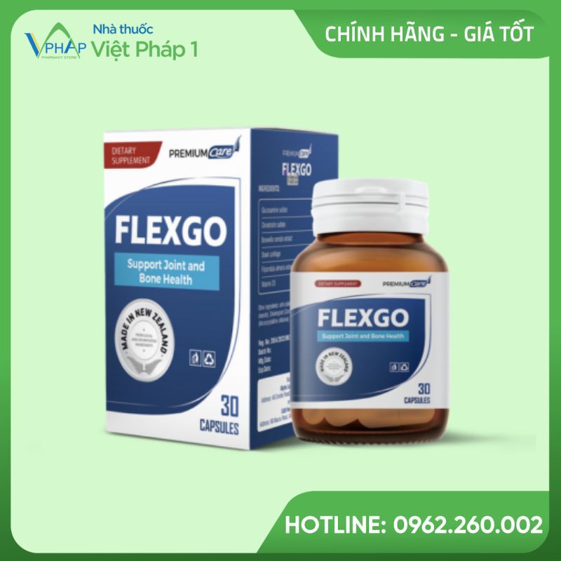 Hình ảnh hộp và lọ sản phẩm viên uống Flexgo