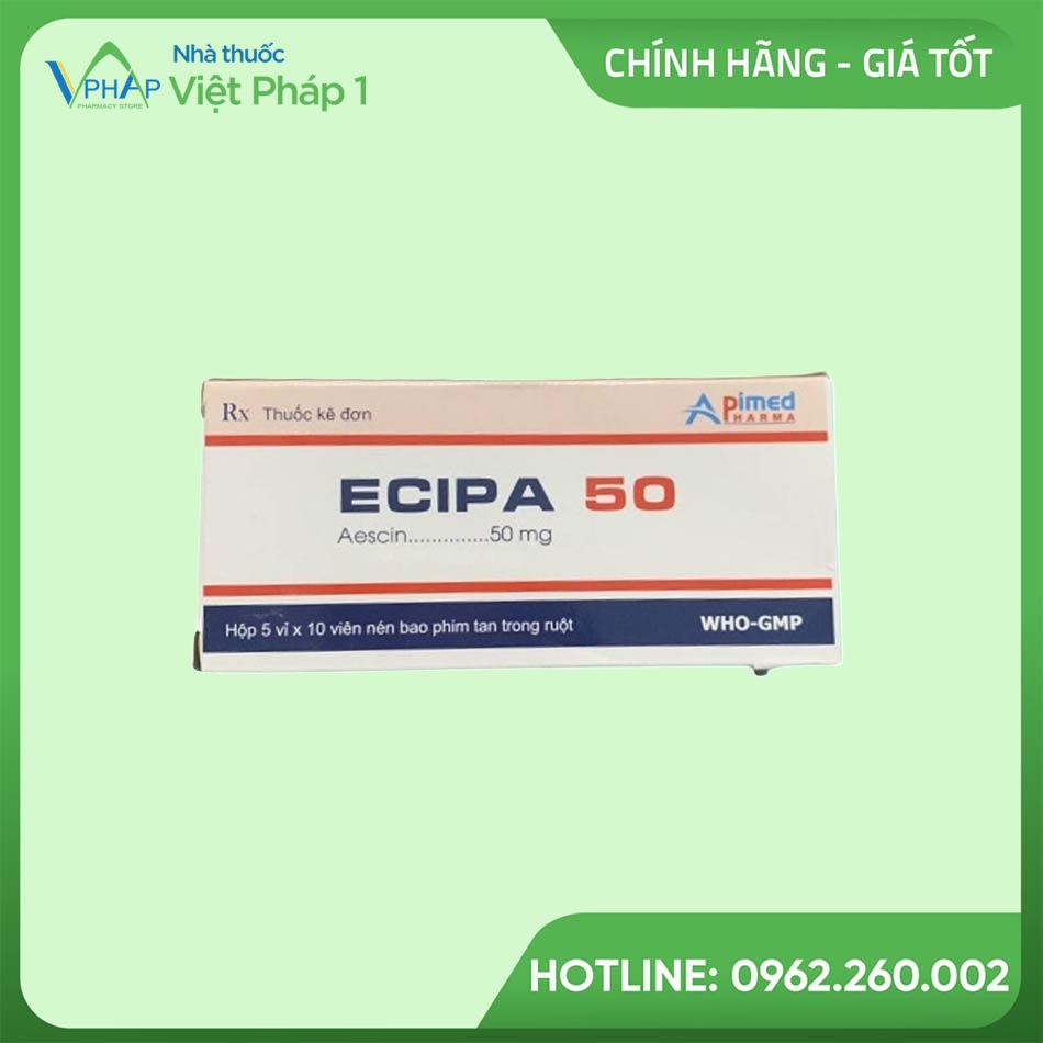 Thuốc Ecipa là thuốc kê đơn được sản xuất tại Việt Nam được chỉ định để điều trị trĩ và giãn tĩnh mạch chân