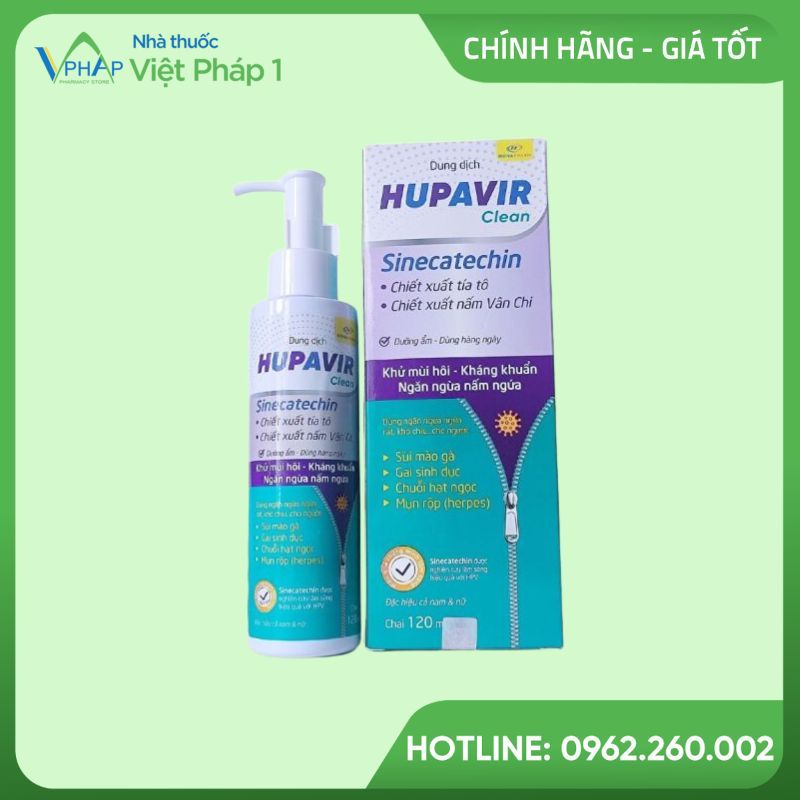 Hình ảnh chai và hộp sản phẩm Hupavir