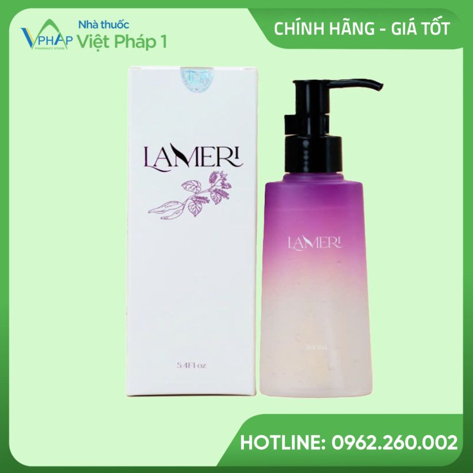 Hình ảnh hộp và chai Dung dịch vệ sinh phụ nữ Lameri