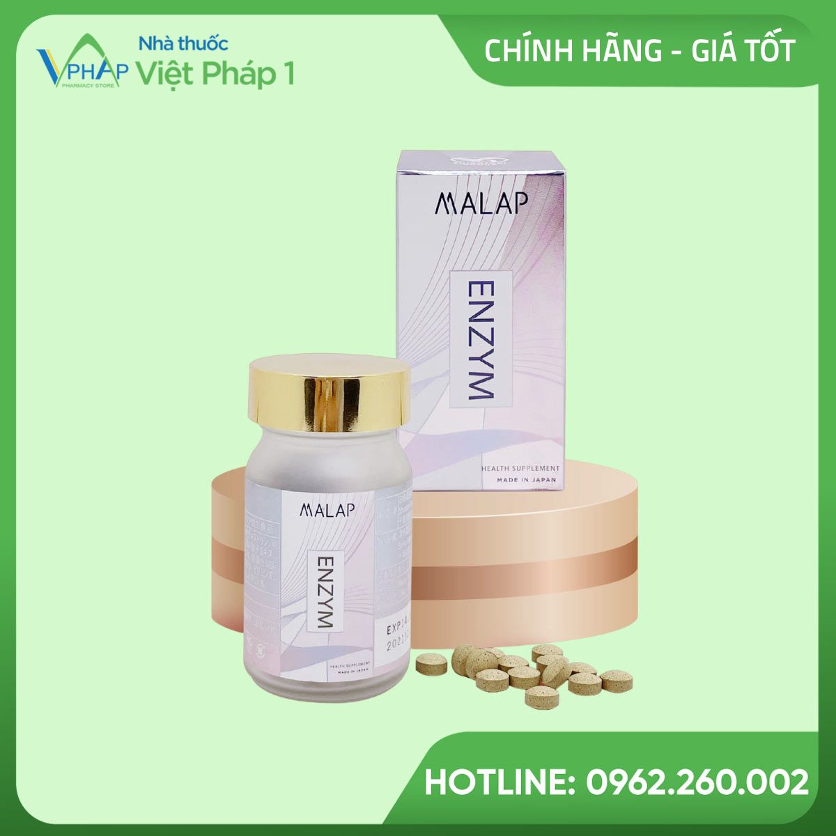 Hình ảnh: Hộp và lọ 90 viên nén MALAP ENZYM