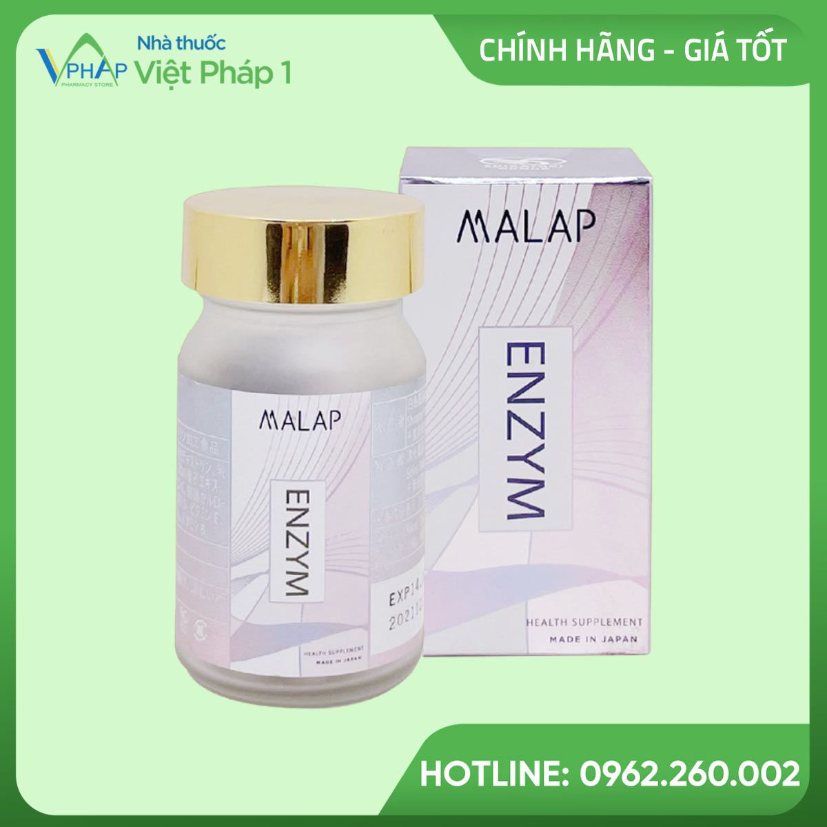 Hình ảnh: Hộp và lọ 90 viên nén MALAP ENZYM