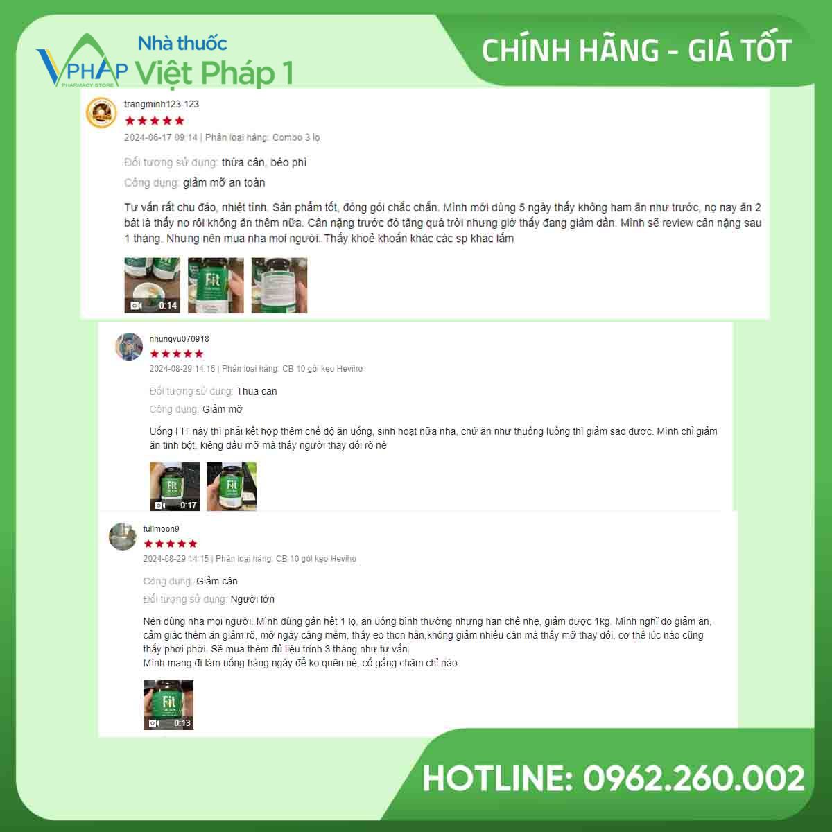 Review sản phẩm giảm cân từ khách hàng