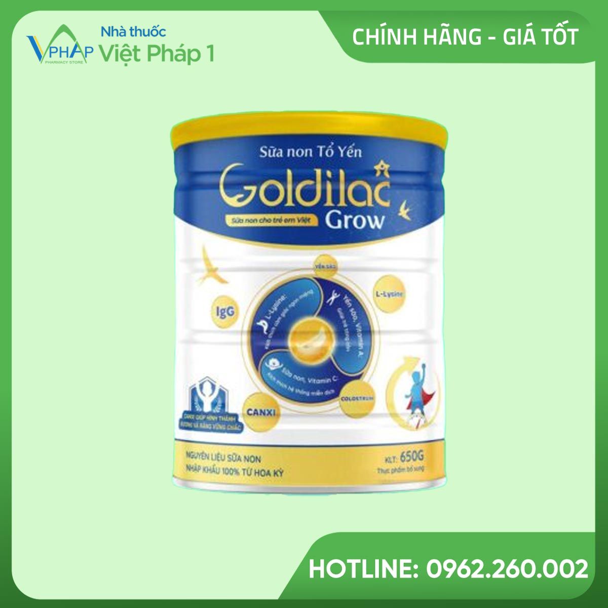 Hôp sữa Goldilac Grow 650g