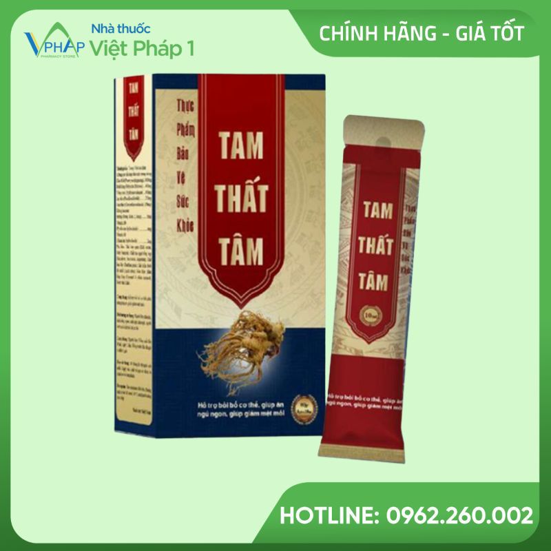 Hình ảnh hộp và gói sản phẩm Tam Thất Tâm