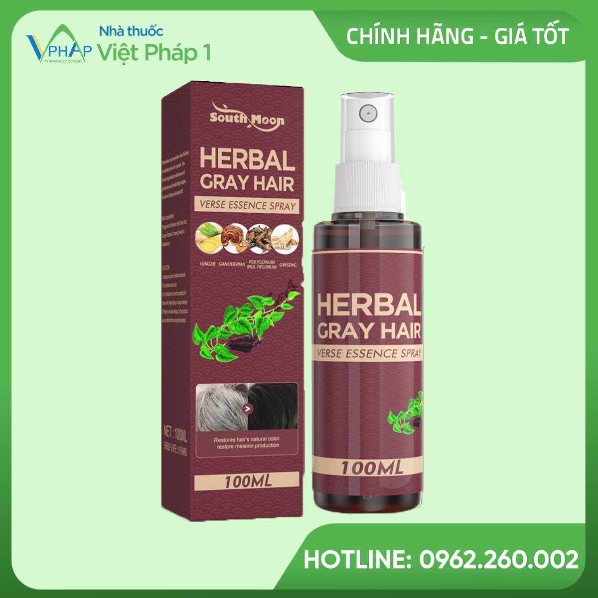 Xịt đen tóc Herbal