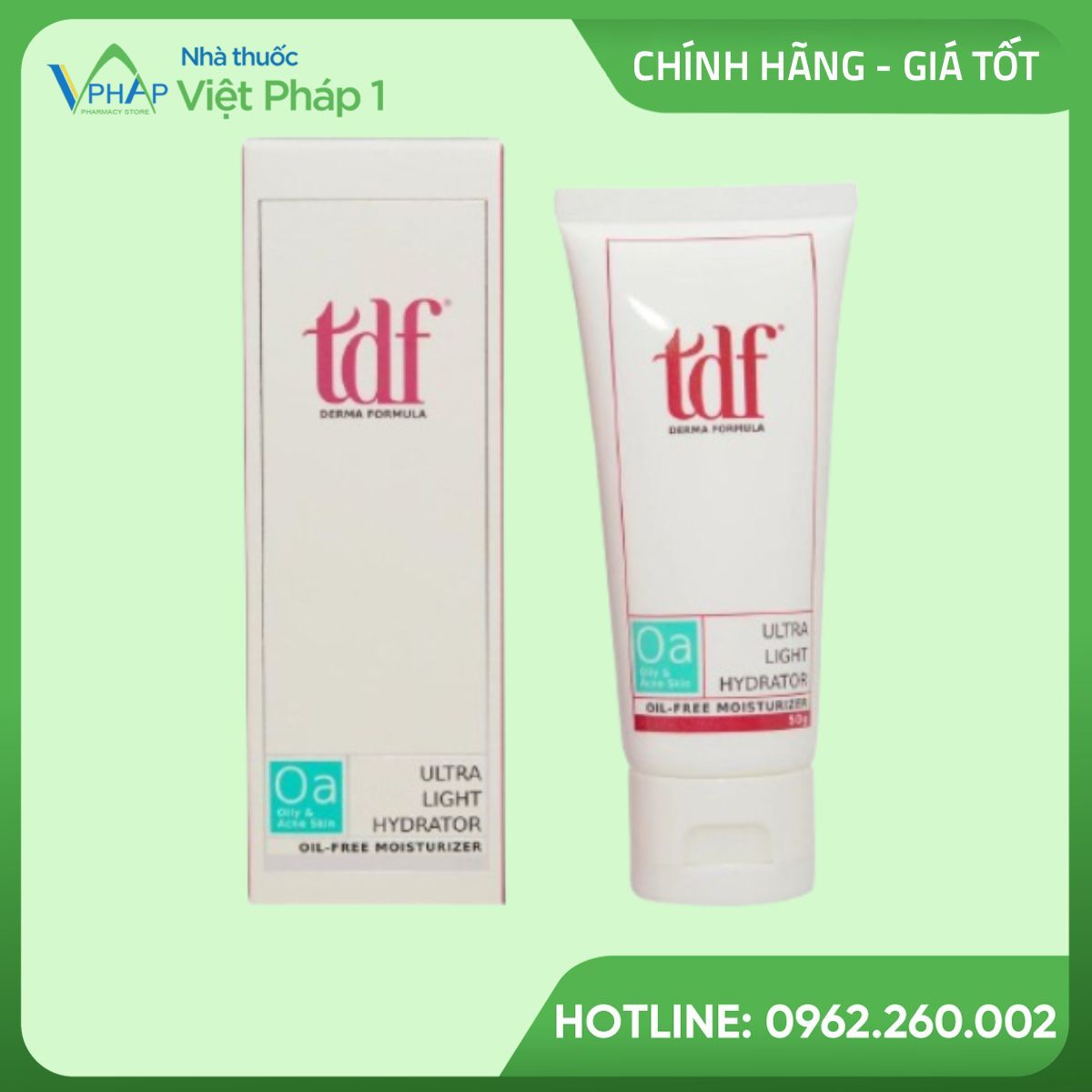 Hình ảnh hộp và tuýp sản phẩm TDF Derma Formula