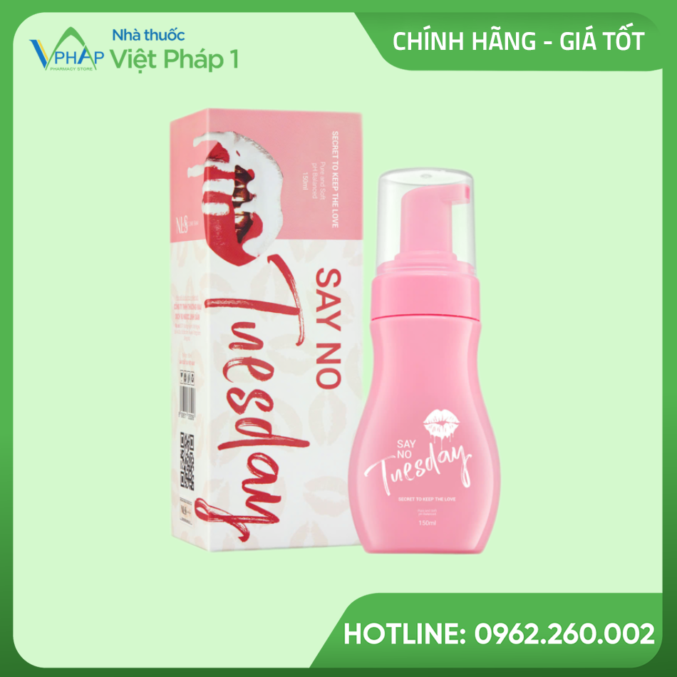 Hộp và chai sản phẩm Say No Tuesday