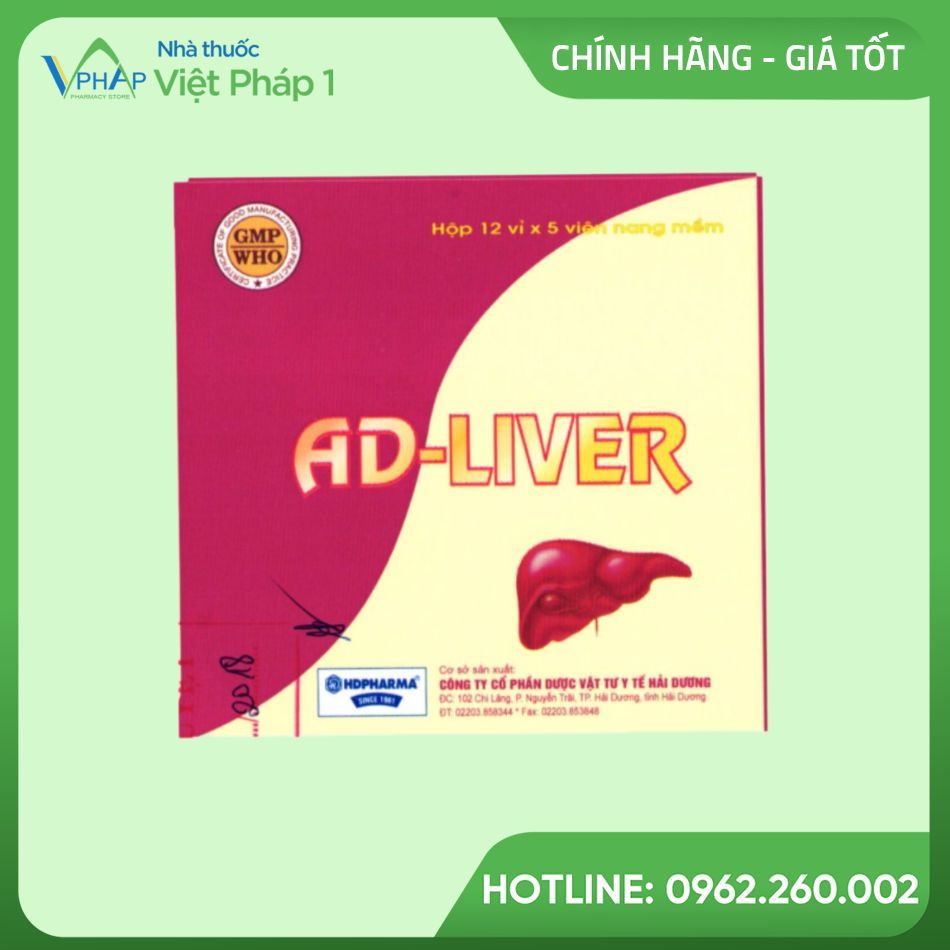 Mặt trước vỏ hộp thuốc Ad Liver