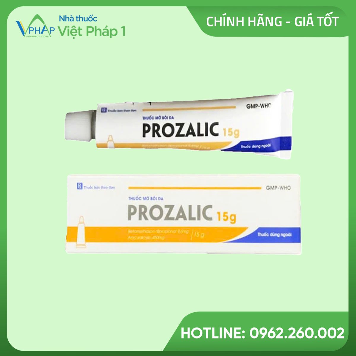 Hộp và tuýp Thuốc Prozalic