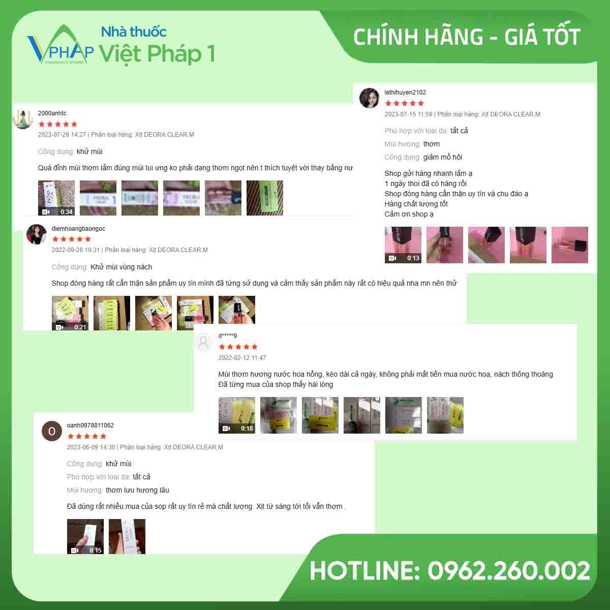 Review xịt khử mùi hôi từ khách hàng