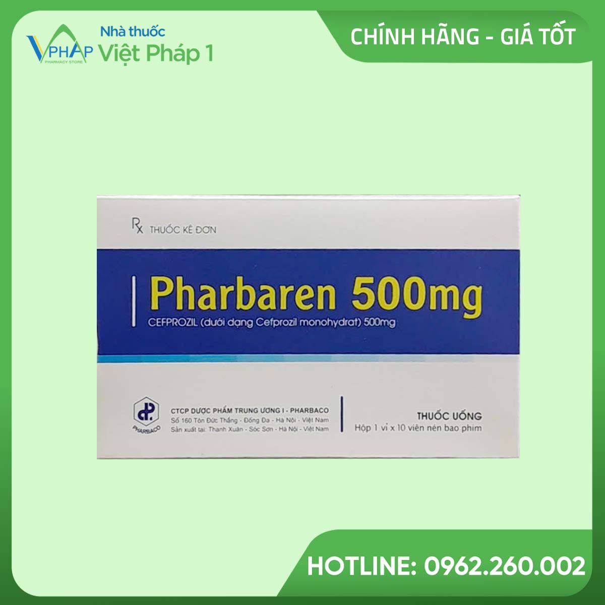 Thuốc Pharbaren 500mg