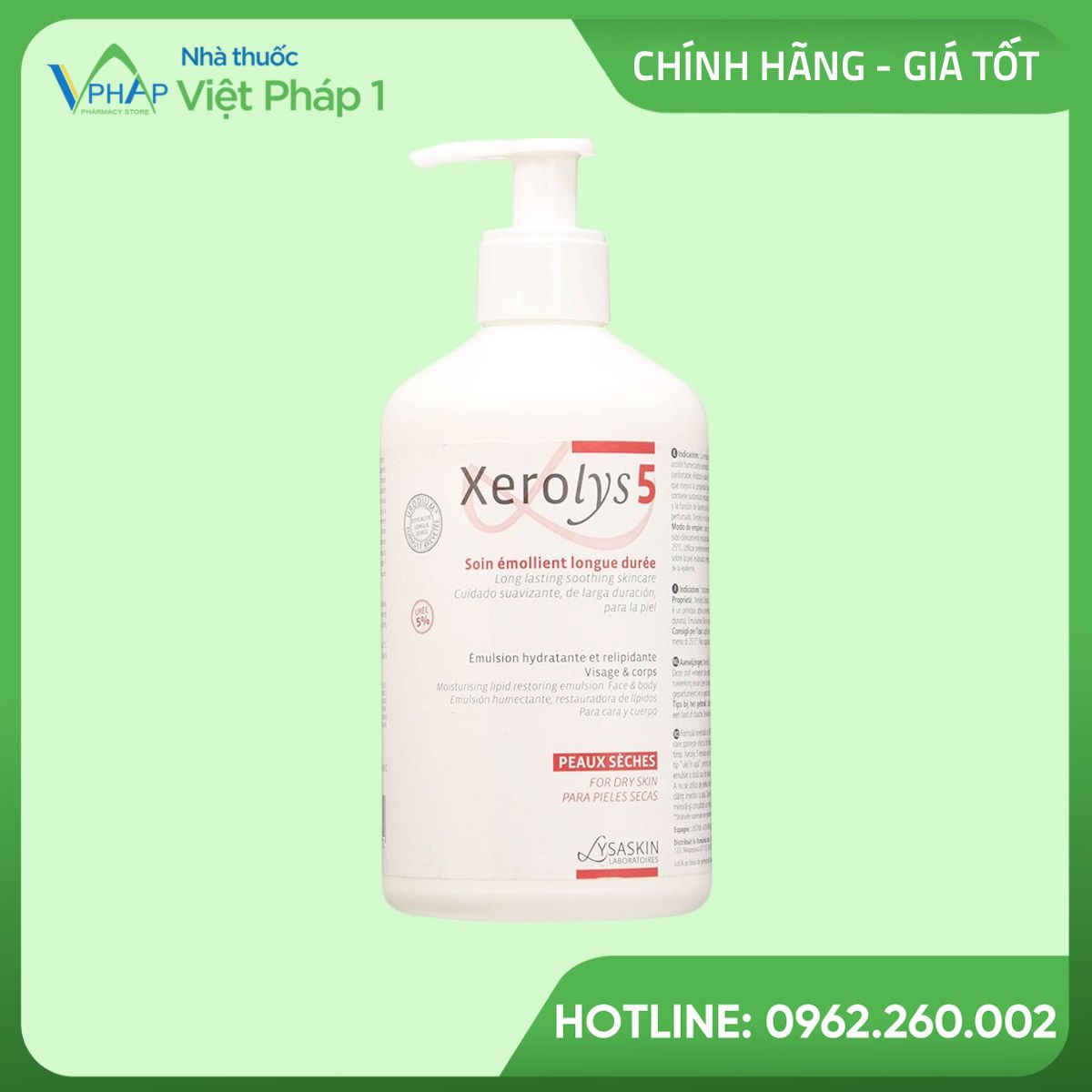 Hình ảnh: Chai 200ml kem dưỡng ẩm Xerolys 5