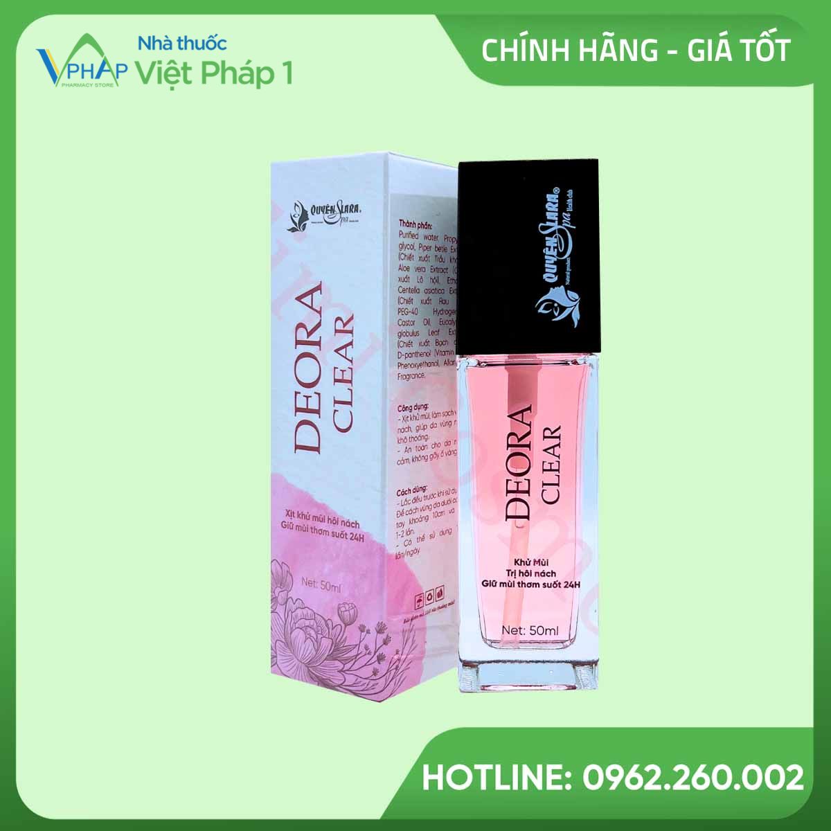 Xịt khử mùi Deora Clear