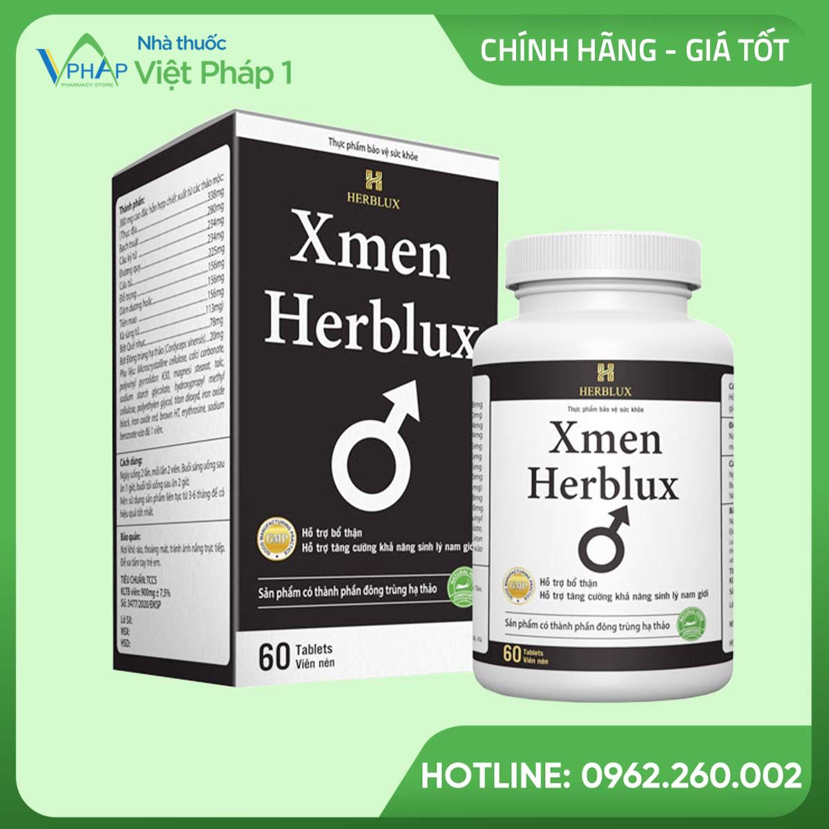 Xmen Herblux, hỗ trợ bổ thận, tăng cường khả năng sinh lý nam