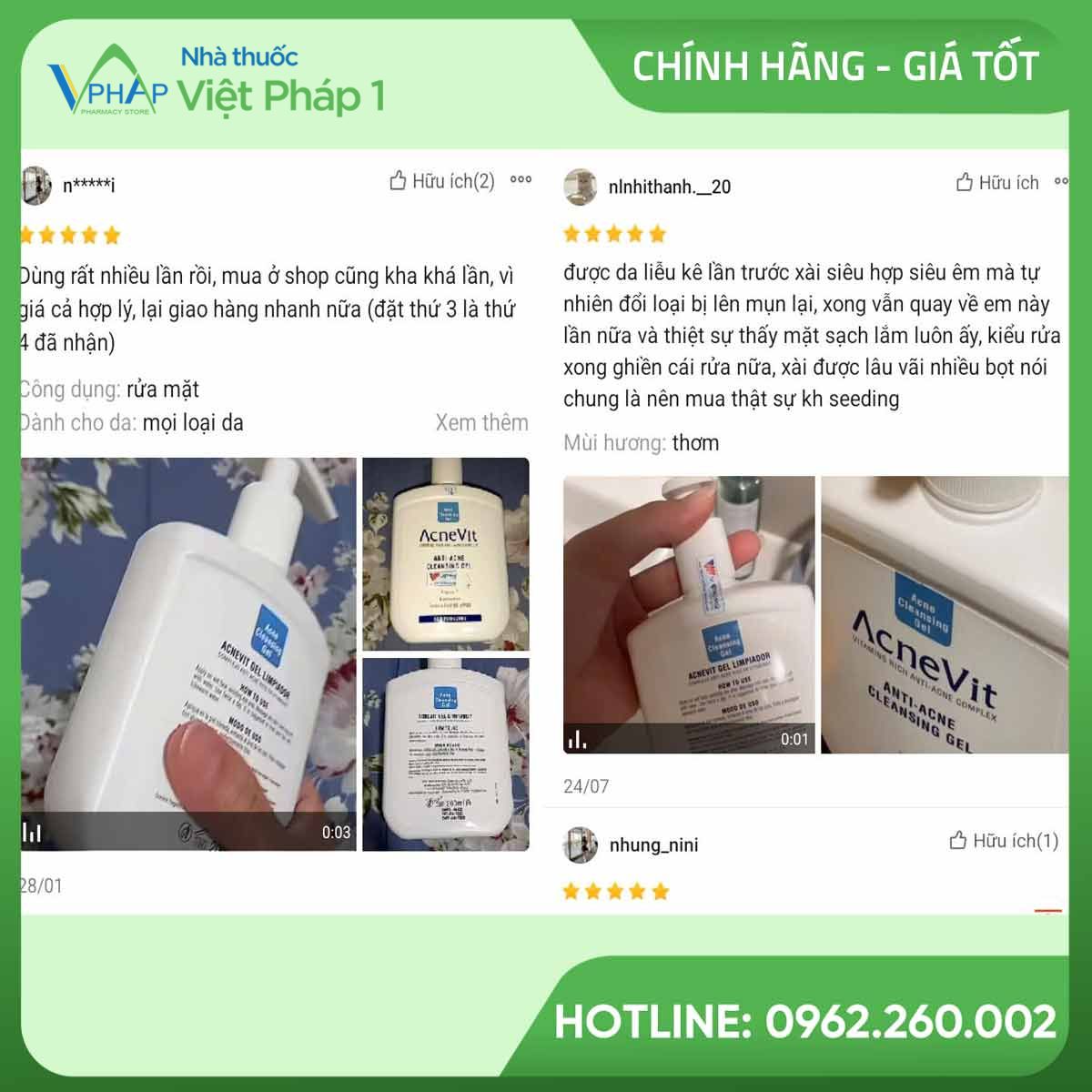 Đánh giá Acnevit từ khách hàng