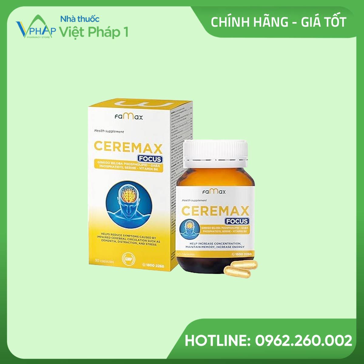 Hộp và lọ bổ não Ceremax Focus