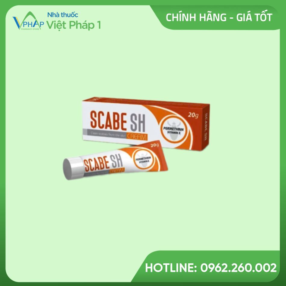 Hộp và tuýp Scabe Sh Cream