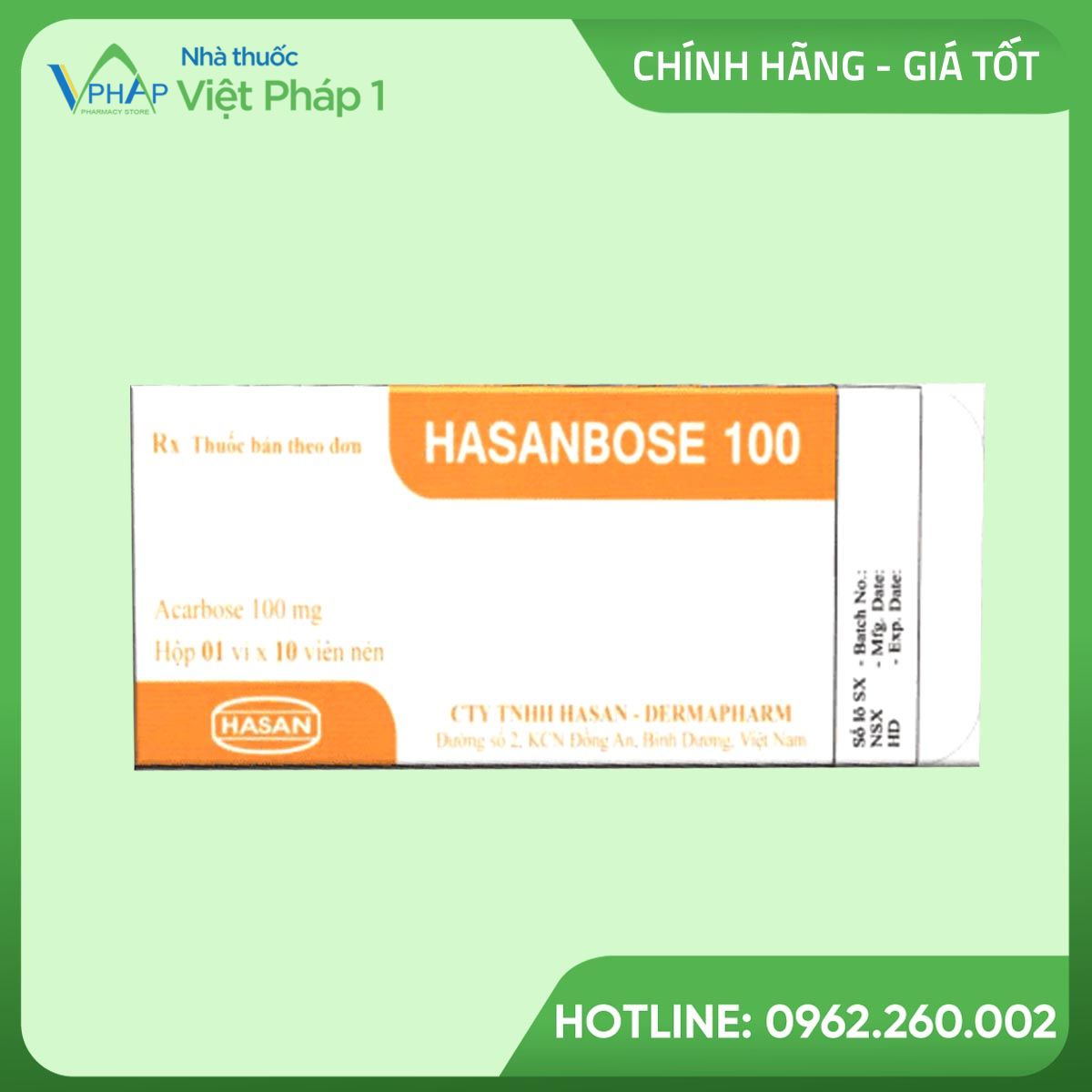 Thuốc Hasanbose 100mg