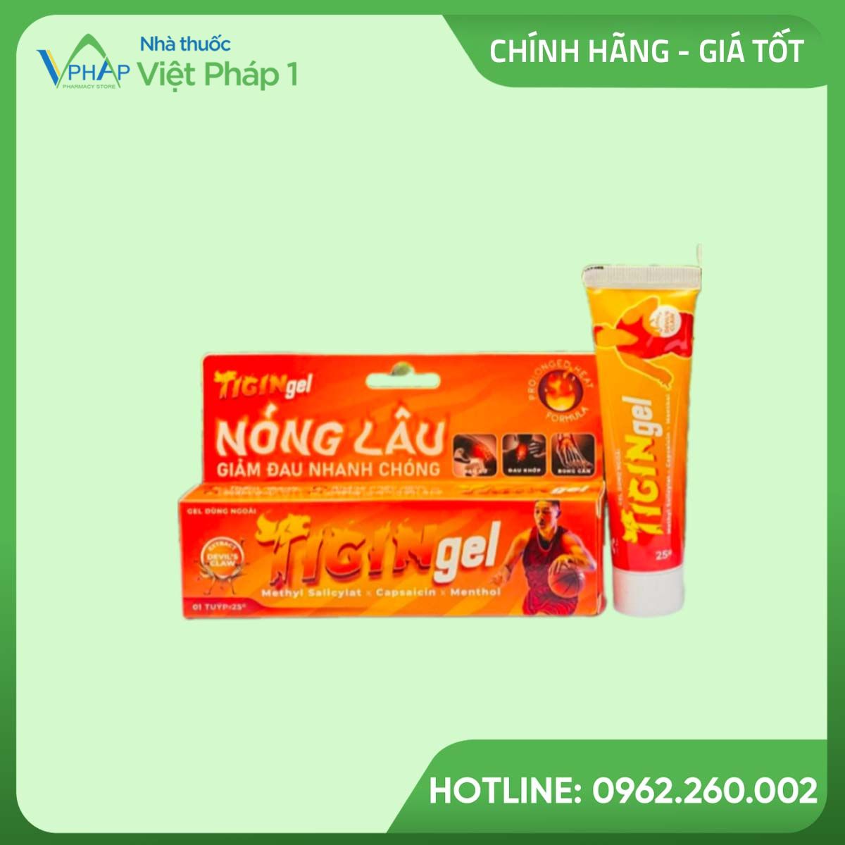 Tigin gel có tác dụng hỗ trợ giảm đau nhức xương khớp