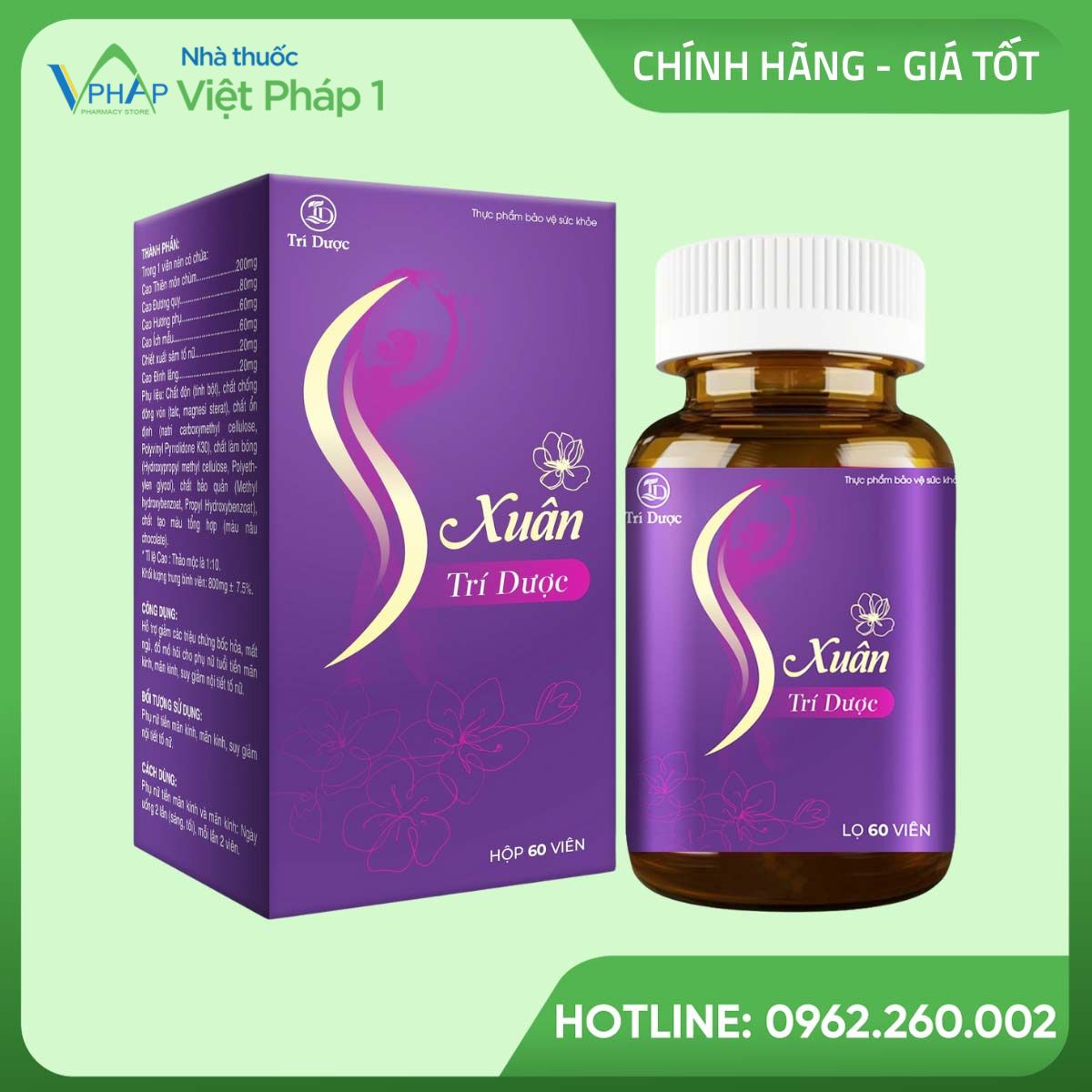 Hình ảnh: Hộp và lọ 60 viên nén bao phim S Xuân Trí Dược