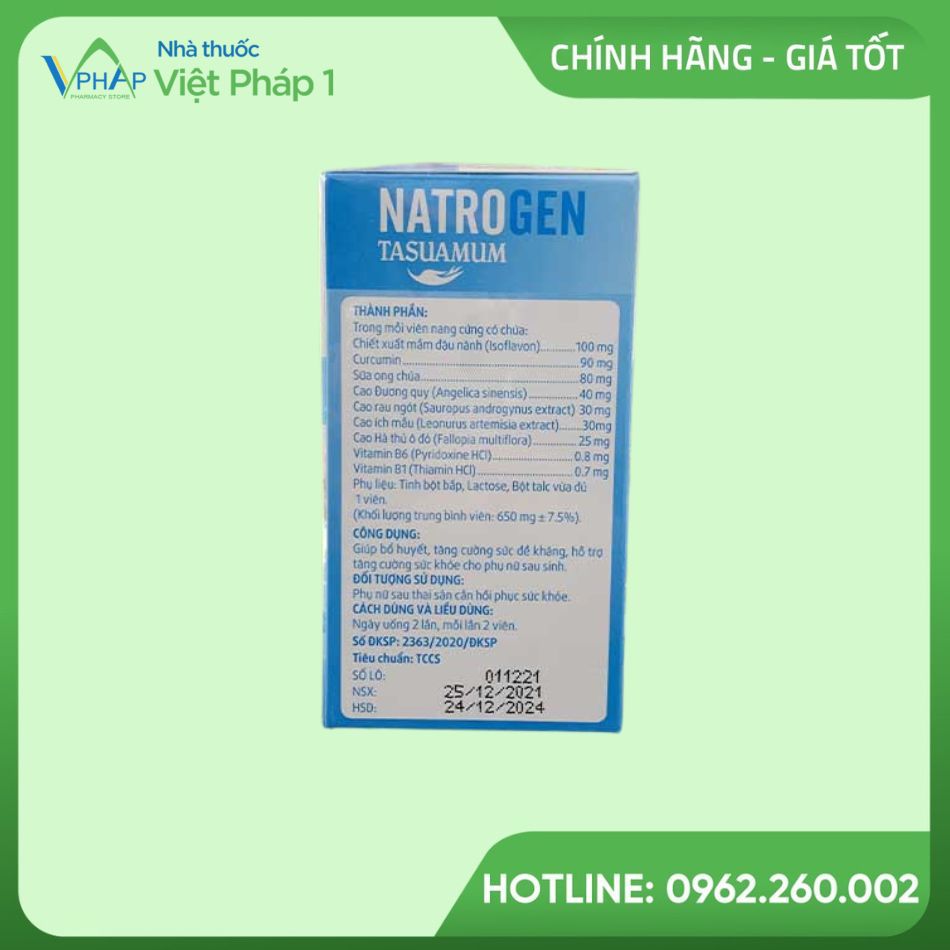 Một số thông tin trên hộp