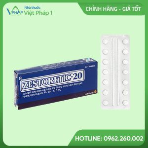 Hình ảnh: Hộp và vỉ 14 viên nén thuốc Zestoretic 20