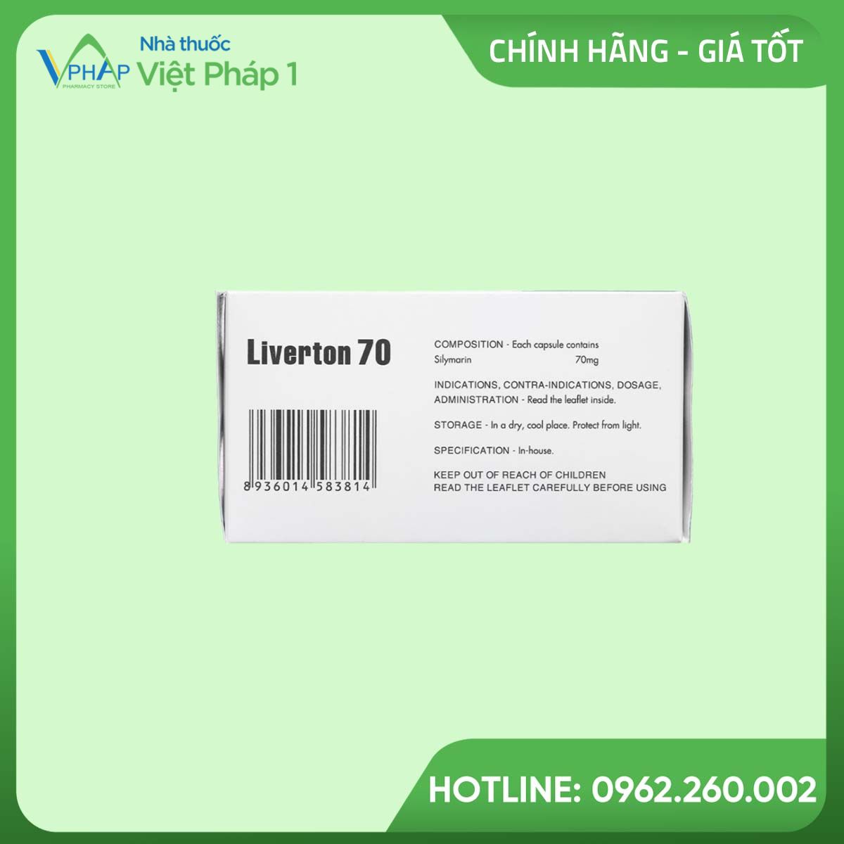 Liverton 70 là thuốc không kê đơn được sản xuất tại Việt Nam