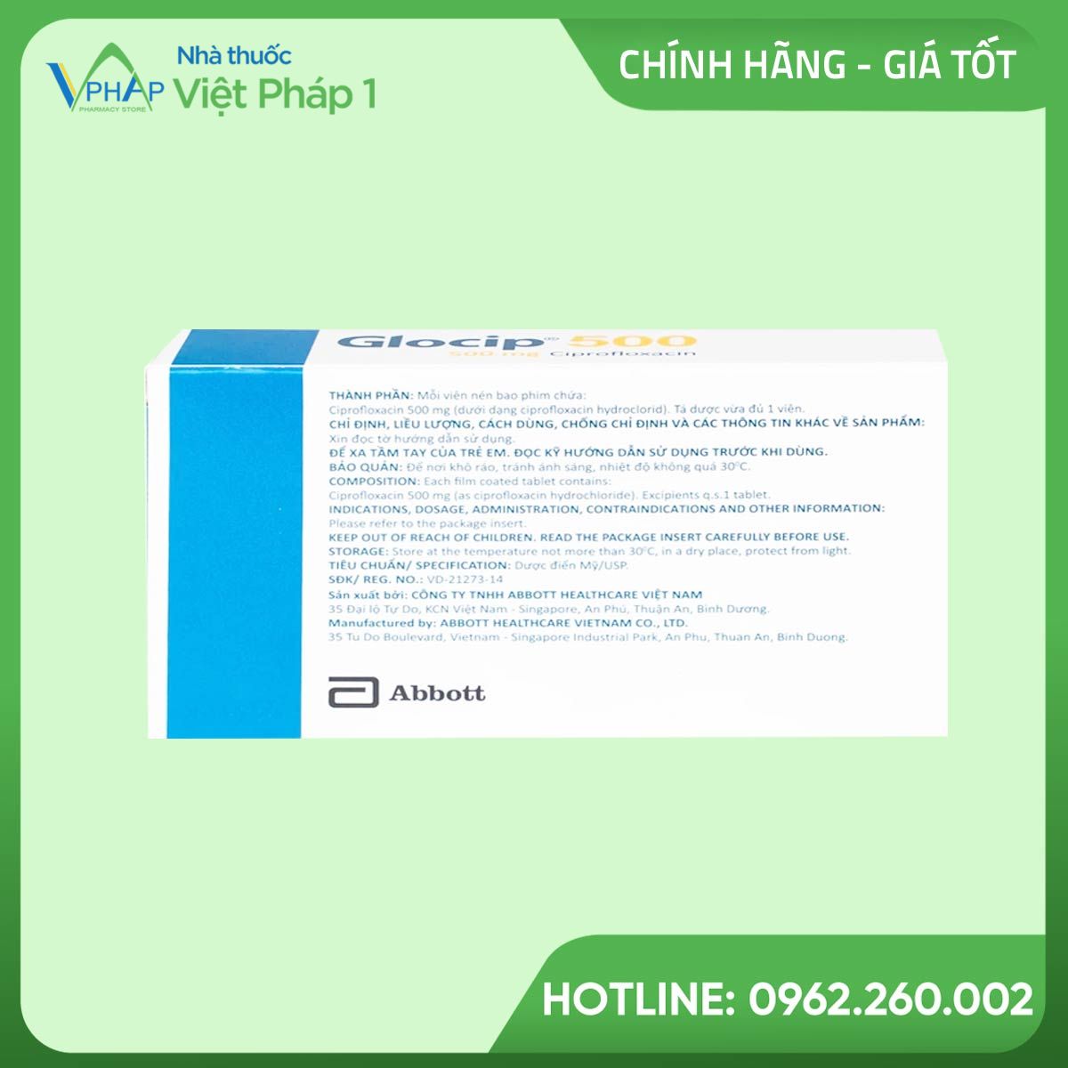 Thông tin thuốc kê đơn Glocip 500
