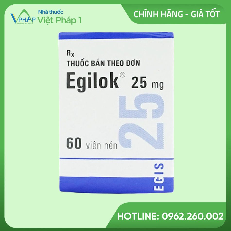 Hộp Egilok 25mg 60 viên