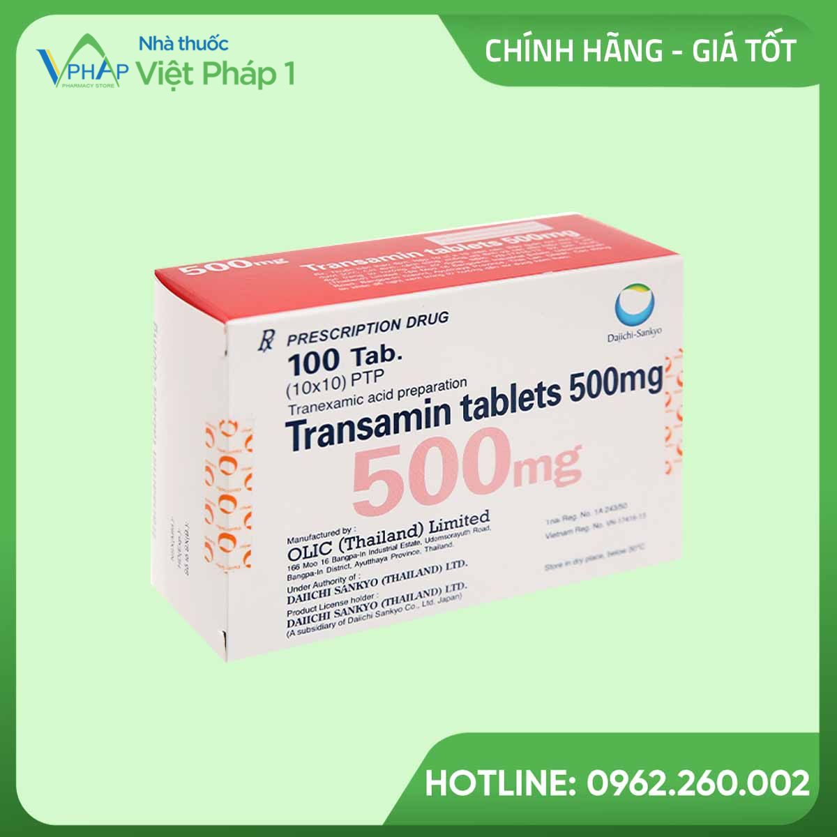 Transmin Hopper Thuốc Transamin 500mg giá bao nhiêu? Uống bao lâu thì ngưng? Liều dùng?