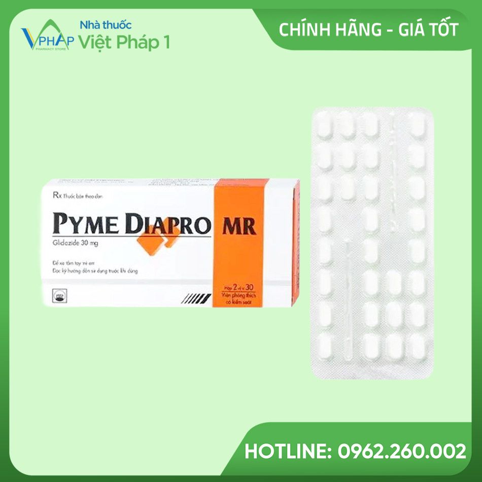 Hộp 2 vỉ Pyme Diapro Mr 30mg