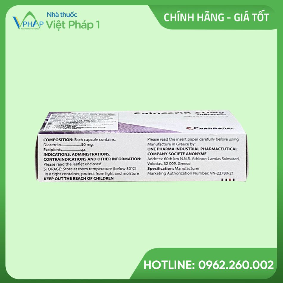 Thành phần Paincerin 50mg