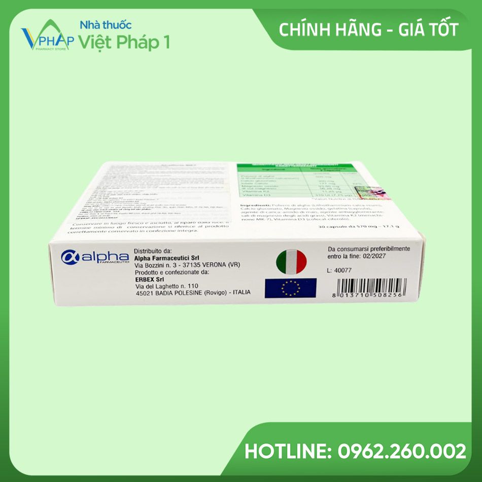 Canxi Alcalforte MK7 giá bao nhiêu? Thành phần, Cách dùng?