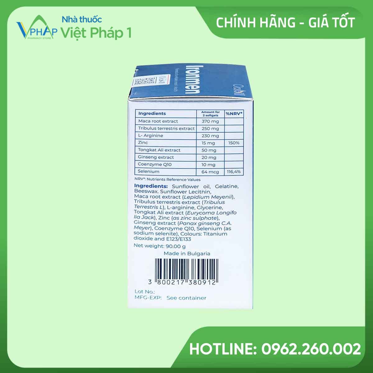 Thành phần trong 2 viên