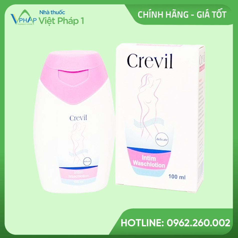 Hộp và lọ Crevil Intim Washchlotion