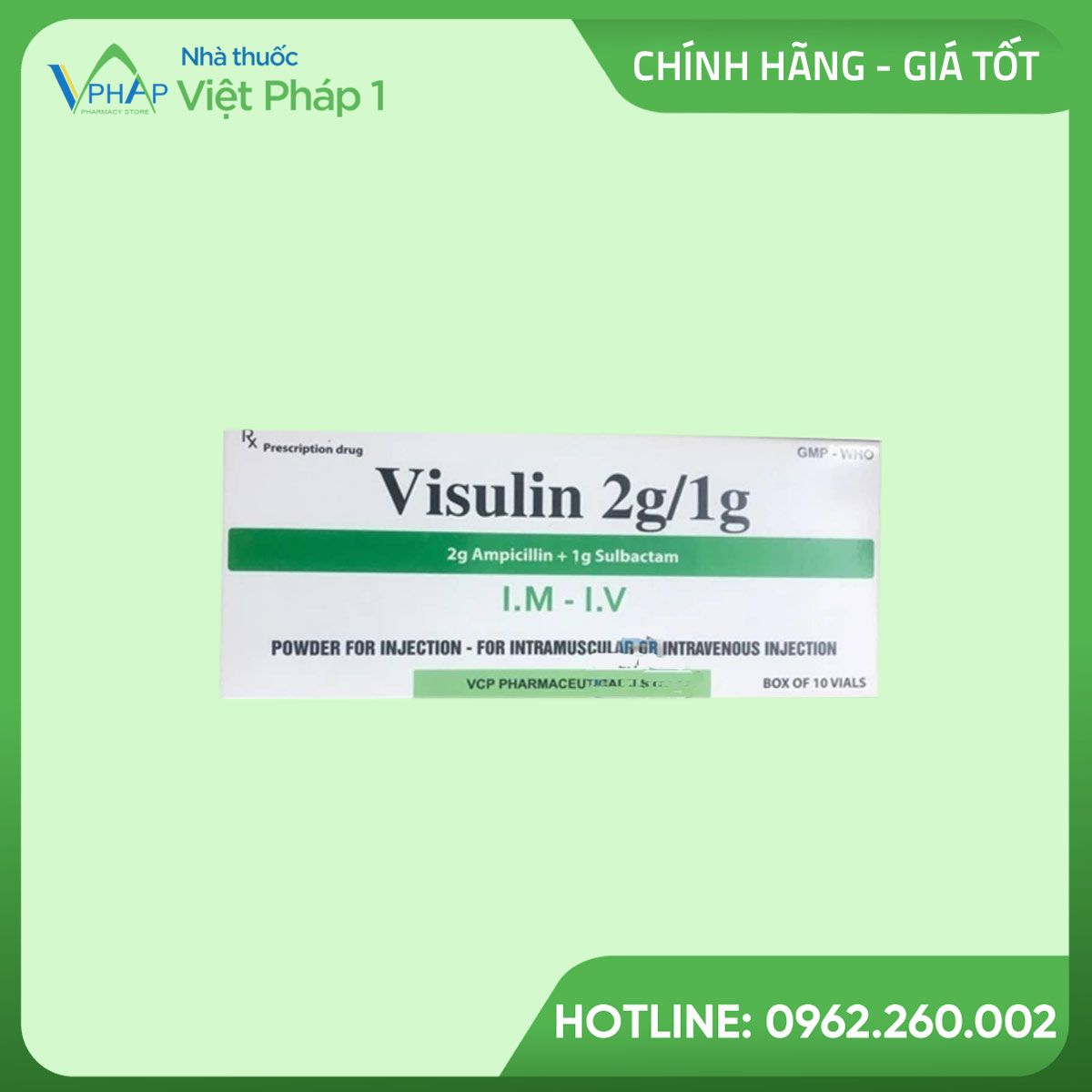 Hình ảnh hộp thốc Visulin 2g/1g