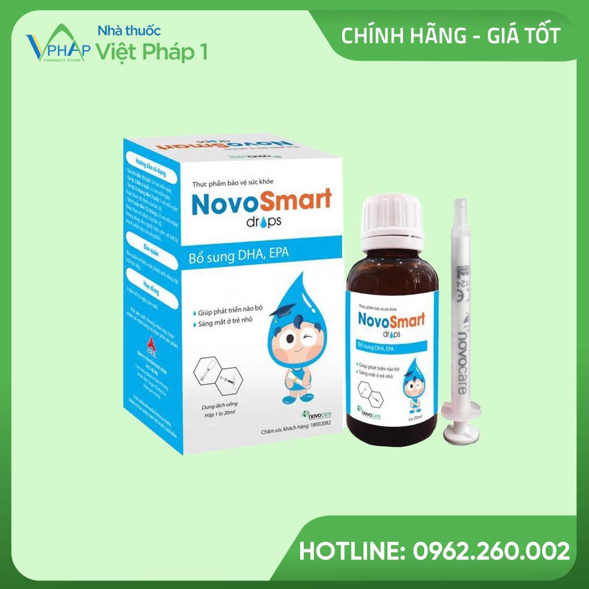 Hình ảnh hộp và lọ sản phẩm NovoSmart Drops